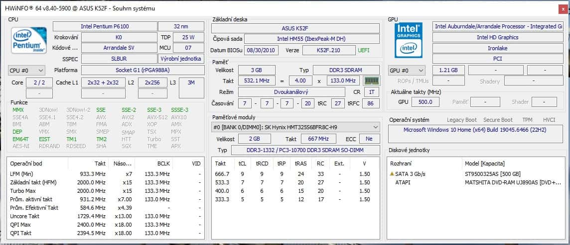 Notebook ASUS K52F 9