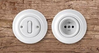 Retro porcelánové zásuvky a vypínače ABB Decento