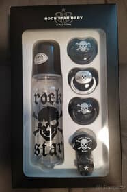 Nový dětský set ( 3 dudlíky, lahev) Rock Star Baby