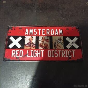 Dekorační SPZ značka styl USA Red-light district