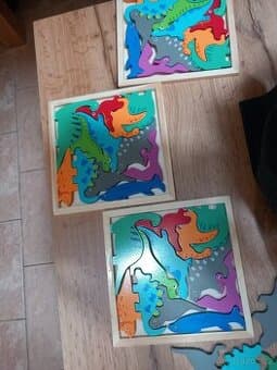 Dřevěná skládačka Dinosauři