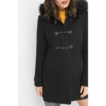 DÁMSKÝ KABÁT ČERNÝ VEL. S/M 36/38