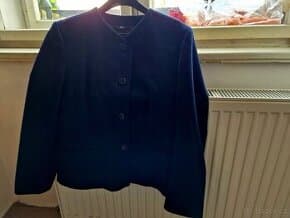 Nové vlněné tmavě modré paleto vel 40