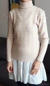 Béžový svetr M/L s copánky Chicoree