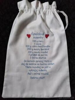VELKÝ JEDINEČNÝ VYŠÍVANÝ SÁČEK - RECEPT - KUCHAŘKA