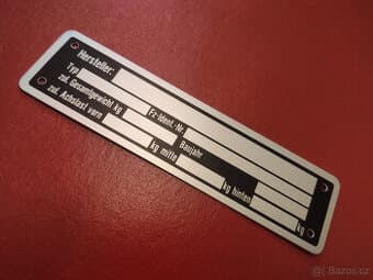 Výrobní, Typový štítek na Karavan, vozík, přívěs - Nový DE