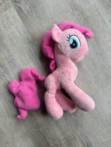 Růžový plyšový pony, 35 x 30 cm