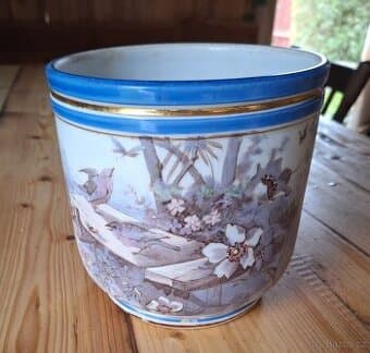 Stary porcelánový kvetinac ručně malovaný