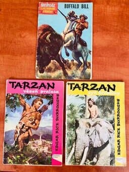Sešitové knížky o Tarzanovi a komiks Buffalo Bill