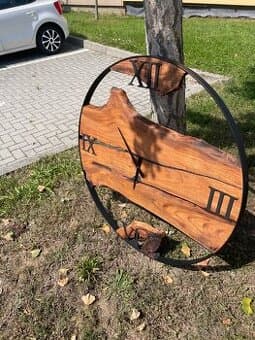 Hodiny z amerického dubu 100cm průměr