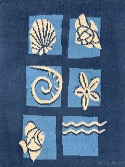 Koberec modrý mořský motiv 600x1080 mm