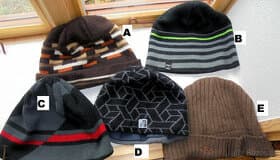 Čepice zimní - různé druhy