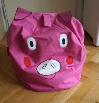 Růžový sedací vak prasátko 42cm x 45cm zn.KAIKOO
