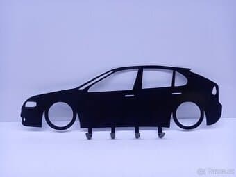 Kovový věšák na klíče – auto silueta (25 cm)