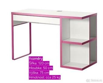 Ikea Lack, bílá, růžová