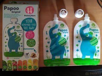 Petite&Mars Papoo Slon kapsička na jídlo 2 ks