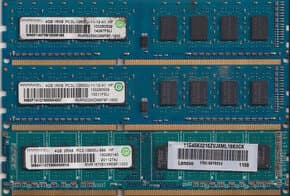 4GB DDR3 paměti různých výrobců