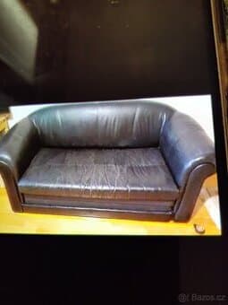 Kožená sedací souprava rozkládací bez křesel
