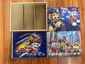Dřevěné puzzle Tlapková patrola 3x24 dílků