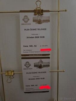 2x vstupenka na Ples ČT v Obecním domě