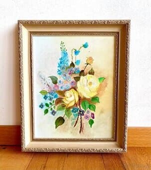 Krásný obrázek květin, olejomalba