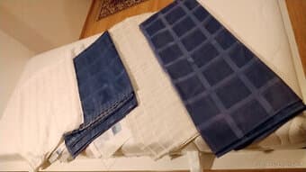 2x nové bílé záclony plus 2záclony + 2závesy