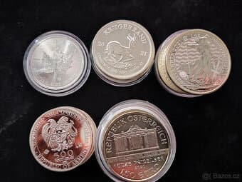 1oz investiční stříbrné mince