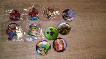 Minecraft-přívěsky,placky