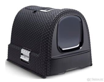 Toaleta pro kočky Curver RATTAN , tmavě šedá