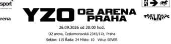 1x Vstupenka YZO O2 Aréna na sezení (1.termín)