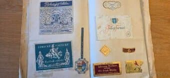 Staré etikety, pivo, lihoviny