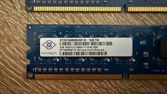 Paměti RAM DDR3 4 ks - 2GB NANYA 2GB PC3-12800U DDR3-1600