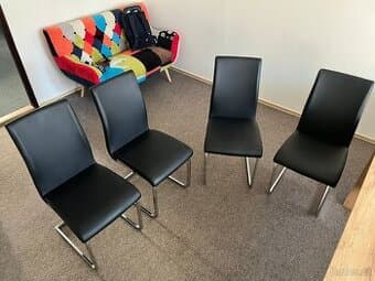 Kožené konferenční židle s kovovým rámem (+2 staré zdarma)