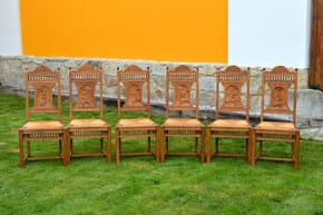 Starožitné židle 6 ks s řezbou