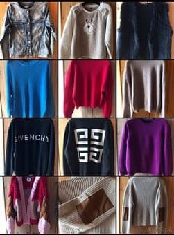 Svetry různých značek a střihů