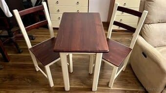 Jidelni stul + zidle z masivu