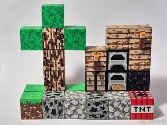 Magnetická stavebnice ve stylu hry Minecraft