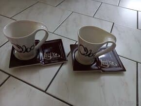 2x porcelánový hrníček s podšálkem