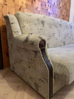 Retro gauč a křeslo s pružinovým jádrem