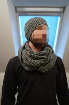 Čepice a šál – šedé, unisex