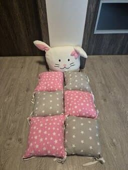 Mantinel do postýlky-polštářky s hvězdičkami +polštář králík