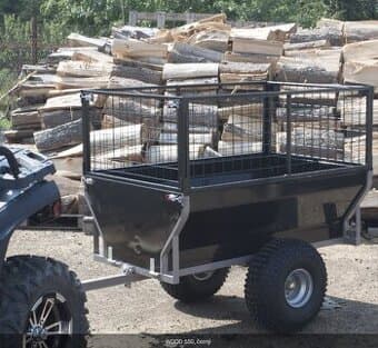 Vozík za čtyřkolku kovový, plechový SHARK WOOD 550