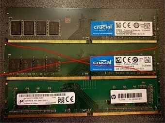 DDR4 RAM 4GB Crucial / HP 2666MHz – 2 ks, otestované