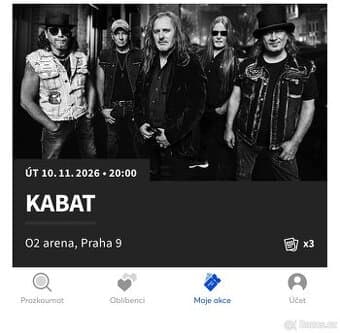 Lístek Kabát O2 aréna Praha 10.11.26 20:00