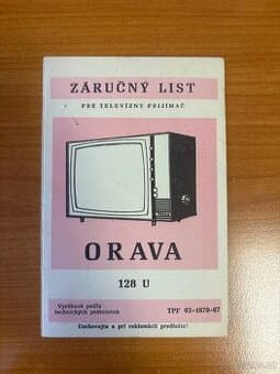 Starý záruční list ORAVA 128 U