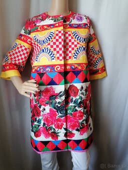 Nový dámský barevný květovaný kabát