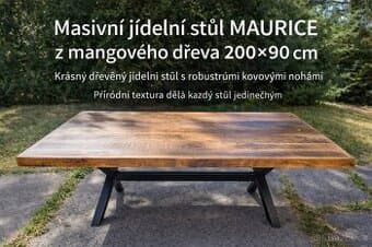 Nový masivní  jídelní  stůl  z mangového dřeva