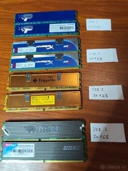 RAM DDR 2, 2x1GB, s chladičem