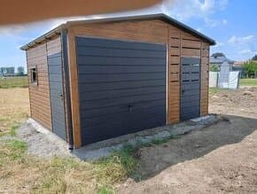 Plechová garáž 3x4 + 2m kůlna