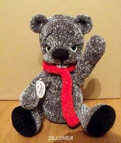 MEDVÍDEK STŘÍBRO-ŠEDÝ 28 cm